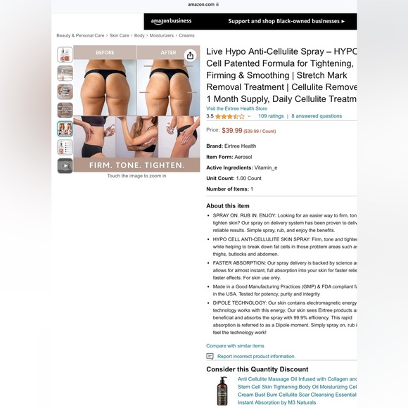 Anti Cellulite spray. Live HYPO ANTI-cellulite SPRAY - Picture 6 of 7